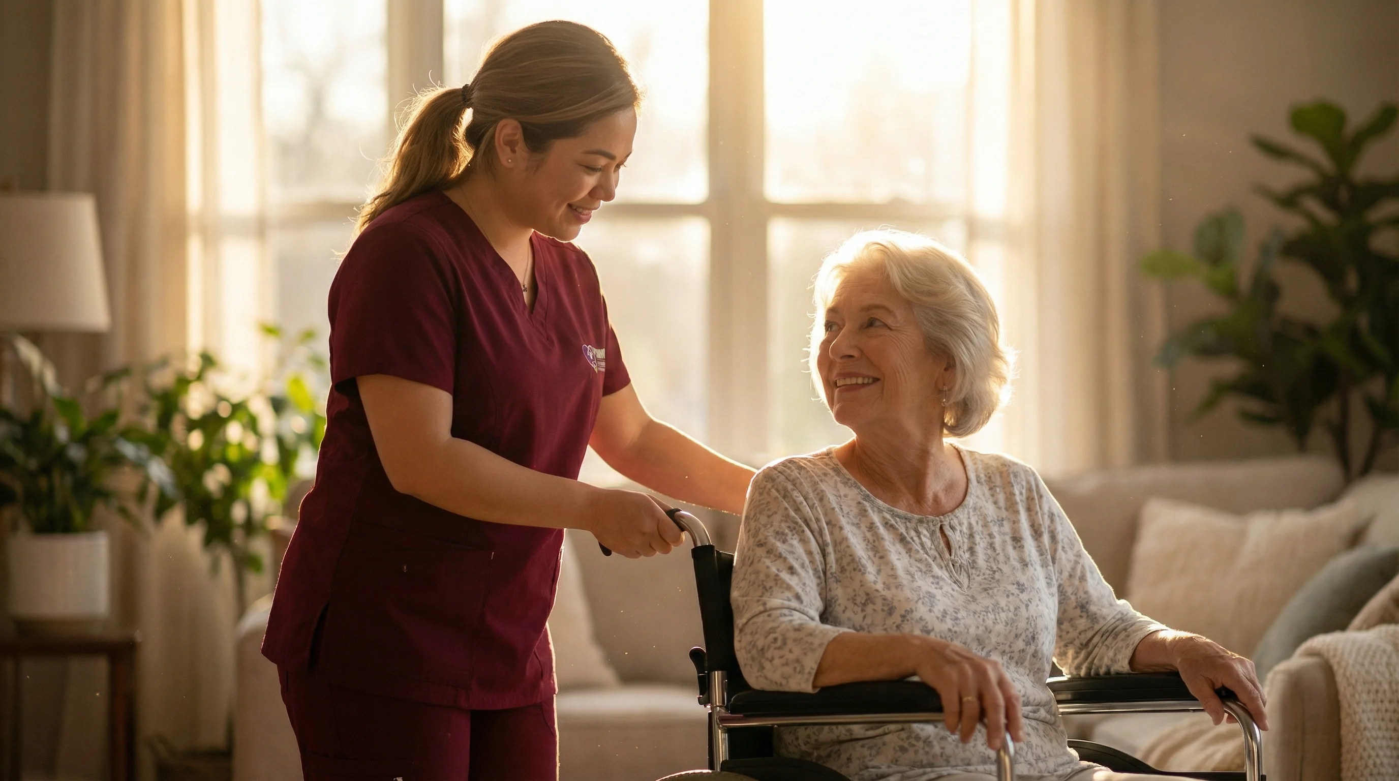 Caregiver with patient